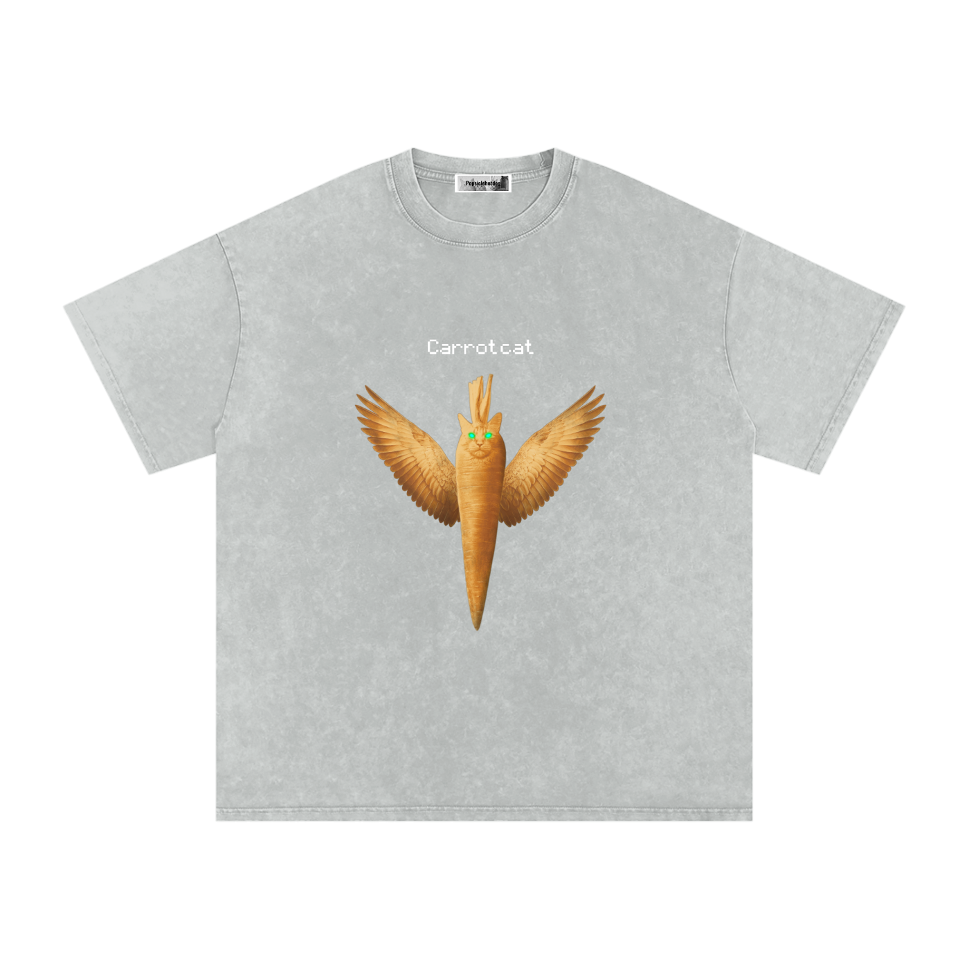 CarrotCat of Undying Snow Washed Oversized Cotton T-Shirt