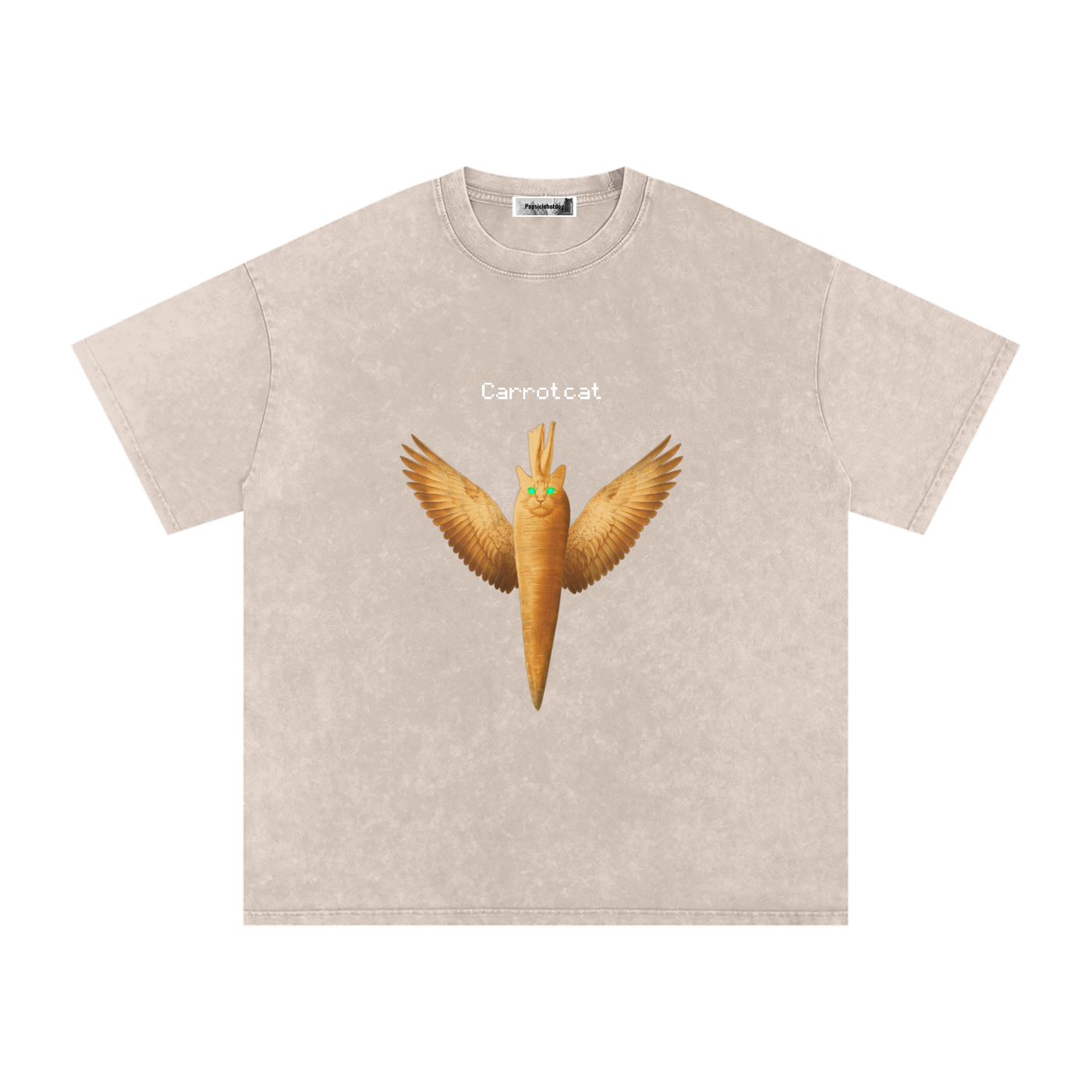 CarrotCat of Undying Snow Washed Oversized Cotton T-Shirt